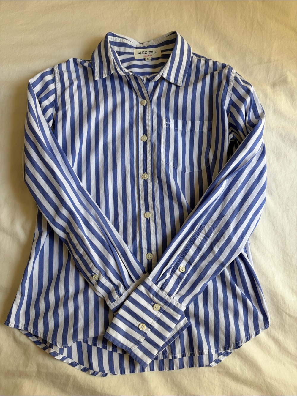 Alex Mill blue stripe button down shirt